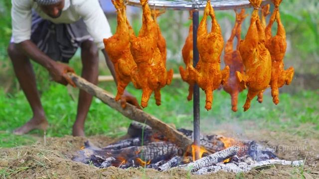 CYCLE CHICKEN | Tandoori Chicken Cooking in Cycle Wheel | Epic Chicken Recipe making In Village смотреть онлайн