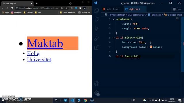 CSS da selektorlar смотреть онлайн