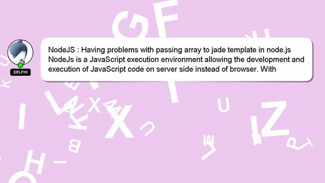 NodeJS : Having problems with passing array to jade template in node.js смотреть онлайн