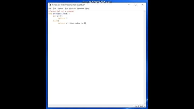 2.8.2 Factorial of a number using recursion | Chapter 2 Functions | PYTHON CLASS 12 смотреть онлайн