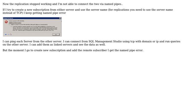 Databases: SQL Replication across the internet give named pipe error (2 Solutions!!) смотреть онлайн