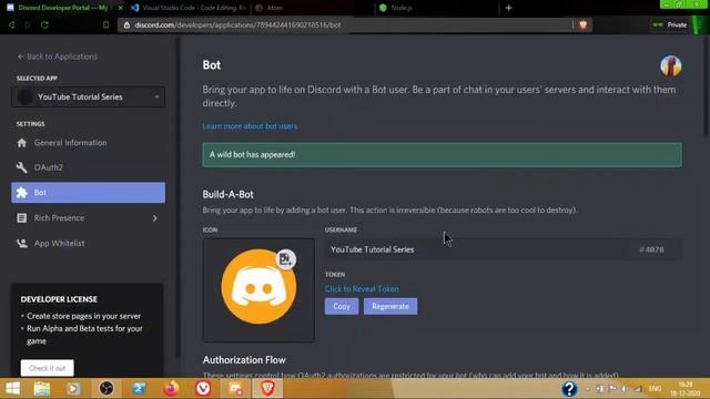 How to make a Discord Bot using Discord.js || Part 0 || Setup and Creating our Bot смотреть онлайн