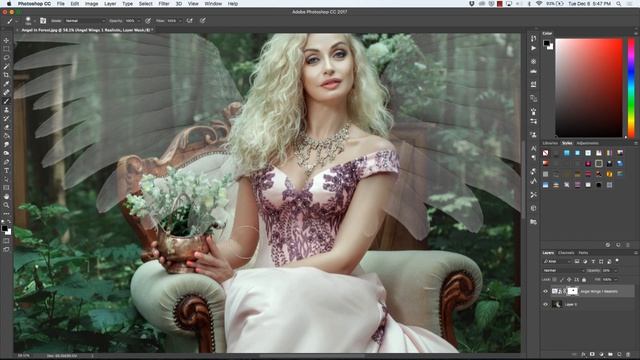 How to add a Wing Overlay in Photoshop смотреть онлайн
