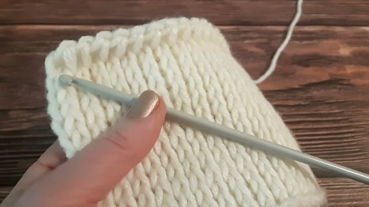 Лицевая гладь тунисским крючком. Тунисское вязание. Tunisian Knitting