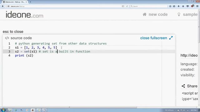 Python generate set using other data structures in Hindi смотреть онлайн