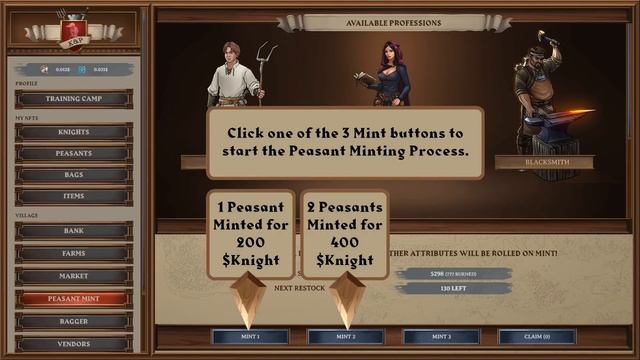 Knights & Peasants Tutorials: How to Mint Peasants. смотреть онлайн
