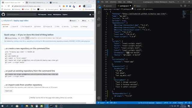 Como subir tu aplicación React.js a GitHub Pages paso a paso | Como hacer deploy / npm run build смотреть онлайн