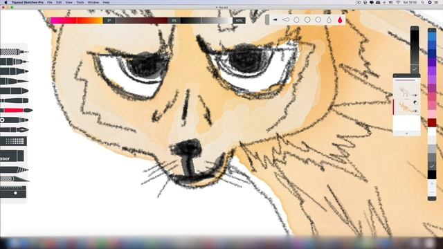 ?️Tayasui Sketches. FOX. Second day of acquaintance with the program. смотреть онлайн