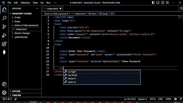 Javascript | Show/Hide Password | Tutorial #56 смотреть онлайн