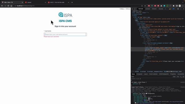 iSPA CMS 7.x - Vite Sign in form + Laravel 9 sign in api | Ep.0008 смотреть онлайн
