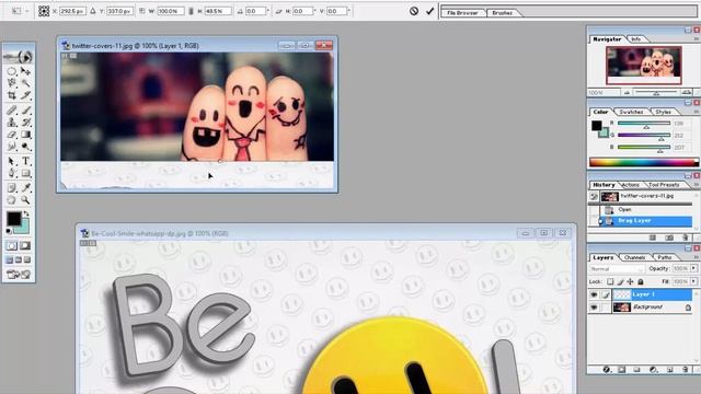 How To Combine 2 photos in Adobe Photoshop 7.0 cs 3,4,5,6 and cc смотреть онлайн