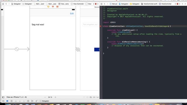 Swift 3 - Delegaten und Protokolle einfach erklärt ( Beispiel 1) смотреть онлайн