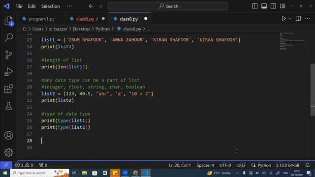 Class 6 - Lists in Python смотреть онлайн