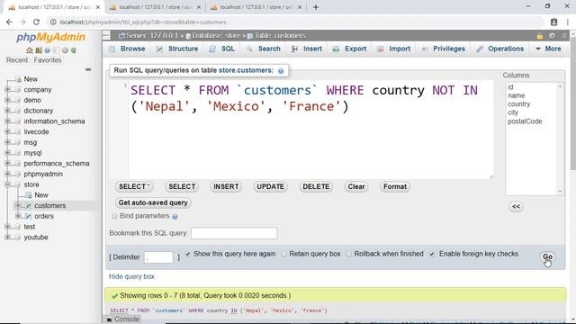 IN Operator - #16 MySQL tutorial for Beginners смотреть онлайн