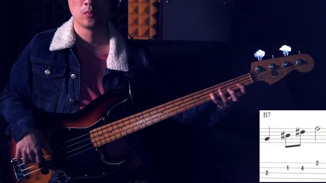 Bass Arpeggios exercise, Dominant 7th with TAB смотреть онлайн
