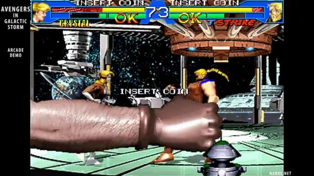 Avengers in Galactic Storm / arcade attract mode opening title & auto demo / fighting game / 1995 смотреть онлайн
