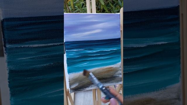 Relax Seascape Painting, Real Time, Simple brush strokes, Sky, Waves, Beach / Das Meer malen, V449 смотреть онлайн