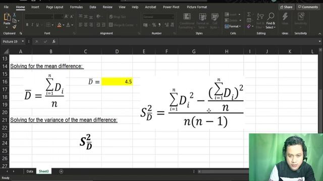t test for correlated or dependent samples MS Excel Tutorial смотреть онлайн