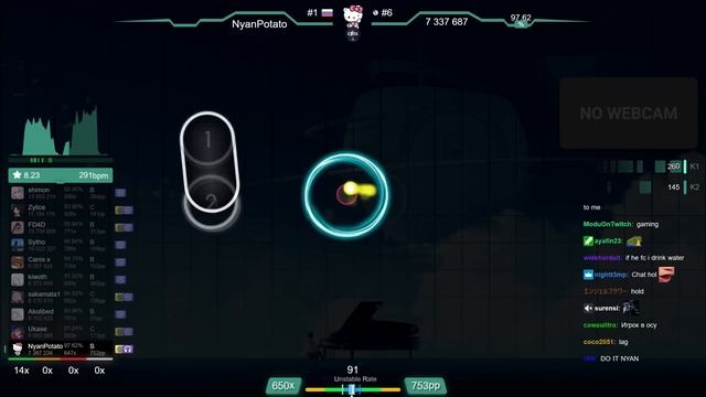 ? 9.3⭐ NyanPotato | technoplanet - Juvenile [Extra] +HDDT 97.11% (#1 1002pp FC) - osu! смотреть онлайн