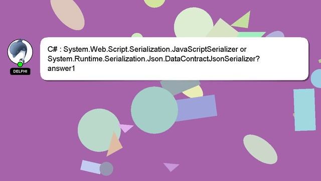 C# : System.Web.Script.Serialization.JavaScriptSerializer or System.Runtime.Serialization.Json.Data смотреть онлайн