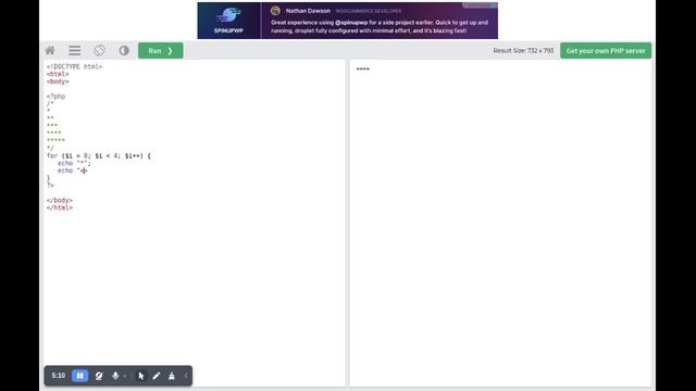 Right Angle Triangle Star Pattern | PHP Pattern Program (Hindi) смотреть онлайн