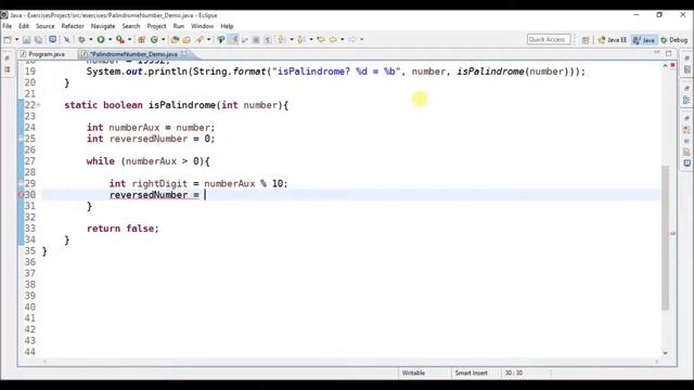 palindrome number in java смотреть онлайн