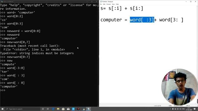 python 5 String Slicing смотреть онлайн