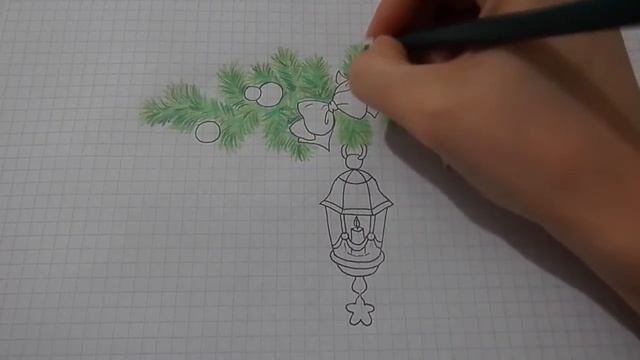 Как нарисовать НОВОГОДНИЙ ФОНАРЬ #90 / How to draw a CHRISTMAS LANTERN смотреть онлайн