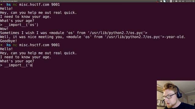 HSCTF - Python Remote Code Execution (A Simple Conversation) смотреть онлайн