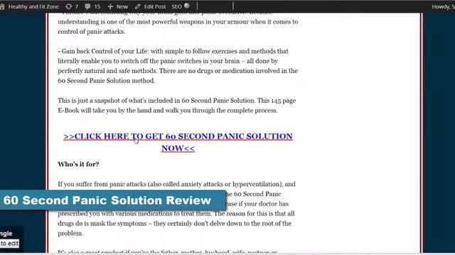 60 Second Panic Solution Review is Anna Gibson Steel's Program Good смотреть онлайн