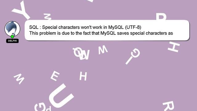 SQL : Special characters won't work in MySQL (UTF-8) смотреть онлайн