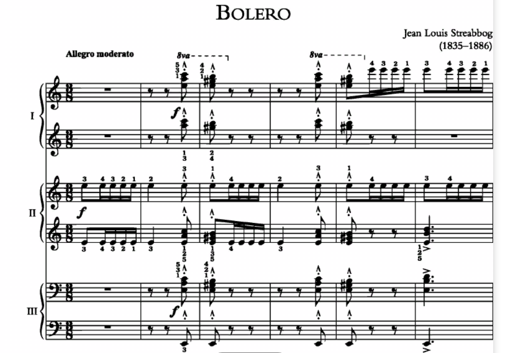 Диабелли А. Alla turca, Стреаббог Л. Л. Болеро | фортепианные ансамбли | ноты + midi смотреть онлайн