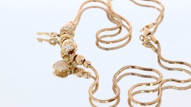 Золотое колье Пандора-CHARM Au 585° кот001ск смотреть онлайн