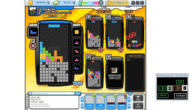 【Tetris Battle】 Arena several 230+ lines sent with inputs (2018/8/9) смотреть онлайн