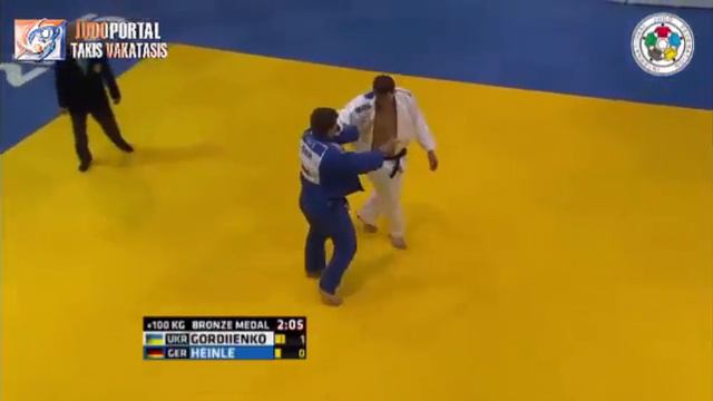 Judo Grand Prix Dusseldorf 2015 Bronze o100kg GORDIIENKO Oleksandr (UKR) vs. HEINLE Sven (GER) смотреть онлайн