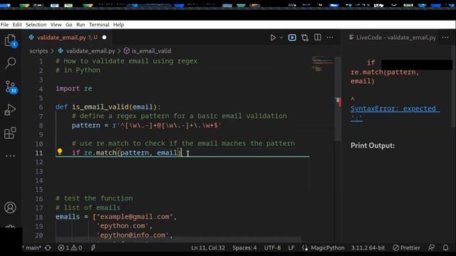 How to Validate Email using regex in Python смотреть онлайн