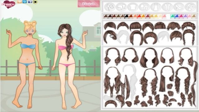 Игра для девочек "Одевалки на двоих" смотреть онлайн