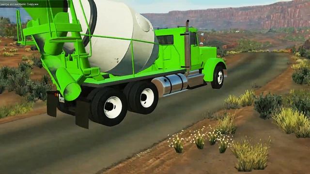 SIREN HEAD RUN Concrete Mixer Truck Beamng Drive Game - Village Cartoon cars for boys смотреть онлайн