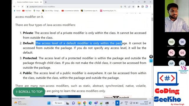 Access Modifiers in Java | Access Specifiers in Java | Protected members in Java | Vikas Singh смотреть онлайн