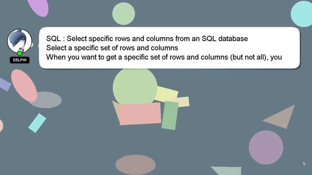 SQL : Select specific rows and columns from an SQL database смотреть онлайн