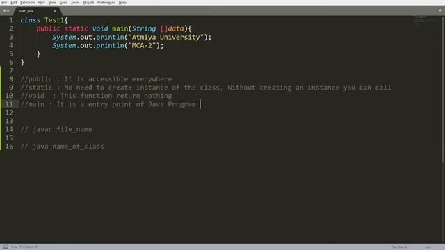 Java for beginners - Class and Objects, Creating first Java Application with command line argument смотреть онлайн