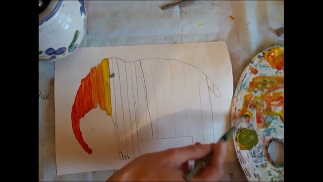 Поделка-сказка "Слон". Тема "Основные цвета". смотреть онлайн