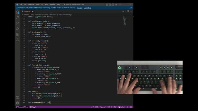 Coding Snake Game using PYTHON- ASMR Programming смотреть онлайн
