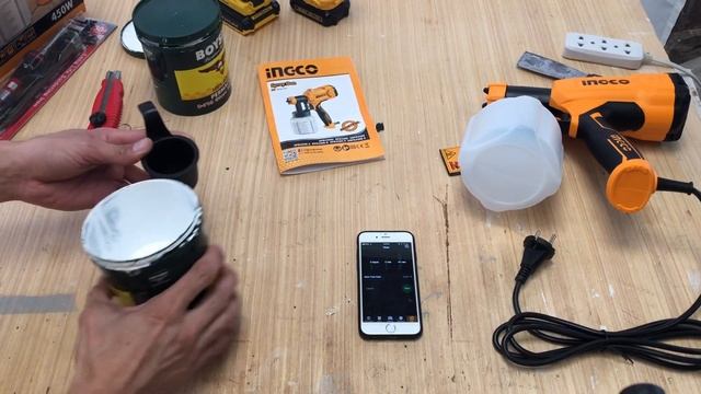 Ingco spray gun / Quick unboxing of ingco spray gun / trial testing of ingco spray gun. смотреть онлайн