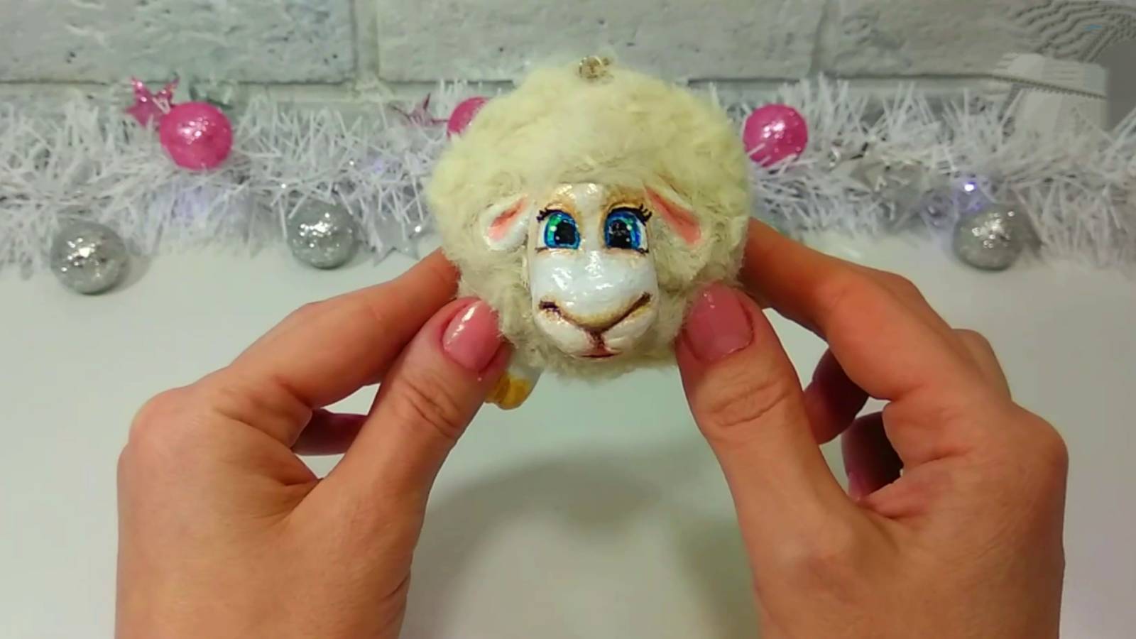 Барашек на ёлку. Ёлочная игрушка. DIY. смотреть онлайн