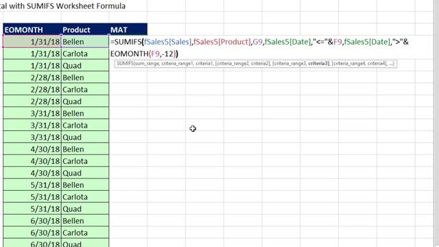 Moving Annual Total with SUMIFS Function. Excel Magic Trick 1724 смотреть онлайн