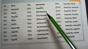 Порядковые числительные в английском языке. Ordinal numbers