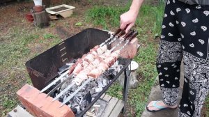 Печень в беконе на мангале