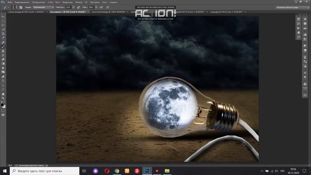 Луна в лампе ◾ Photoshop Photoshop Манипуляция Учебник Обработка смотреть онлайн