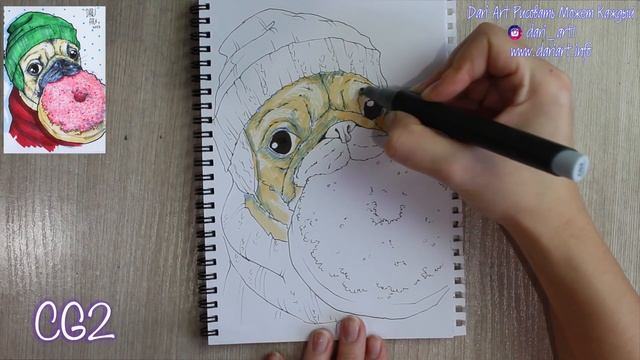 РИСУЕМ МАРКЕРАМИ! Мопсик с пончиком! #Dari_Art смотреть онлайн